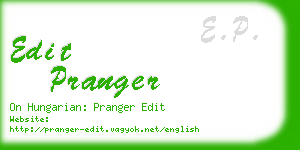 edit pranger business card